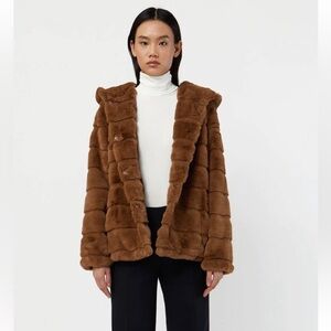 Apparis Goldy Faux Fur Jacket - Brown